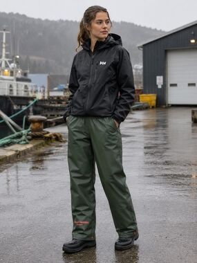 Helly Hansen Olive Green Waterproof Women's Rain Pants